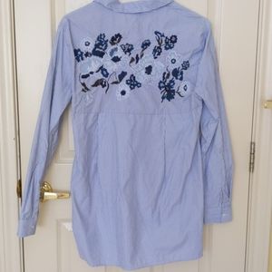 ZARA Embroidered Button Down Shirt - Size Medium